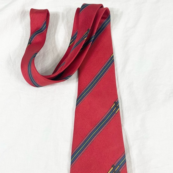 VTG Gucci Mens Red Designer Made In Italy Silk Tie - Picture 4 of 9